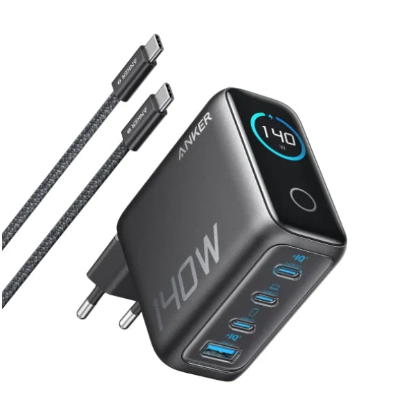 Anker Charger (140W, 4-Port, PD 3.1) with USB-C Cable