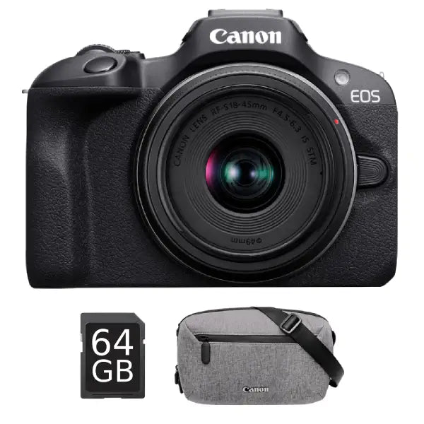Canon EOS R100 Mirrorless Camera with RF-S 18-45mm IS STM Lens (Travel Kit)
