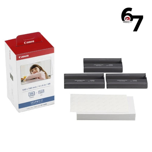Canon KP-108IN Color Ink Cartridge and Photo Paper Set