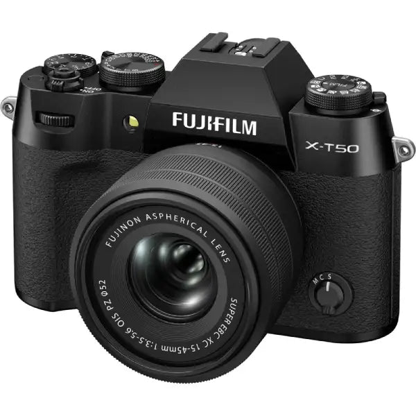 FUJIFILM X-T50 XC15-45mm+ XC35mmF2 セット Fujifilm X-T50 Mirrorless Camera with XC 15-45mm f/3.5-5.6 Lens (Black