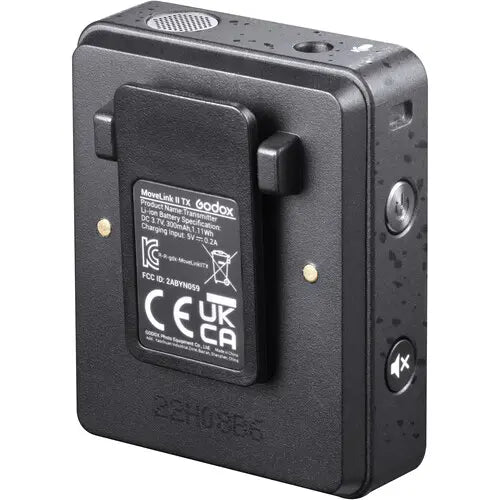 Godox MoveLink II M2 Compact 2-Person Wireless Microphone System for Cameras & Smartphones with 3.5mm (2.4 GHz, Black)