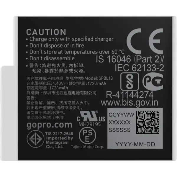 GoPro Enduro Rechargeable Li-Ion Battery (HERO12/11/10/9 Black)