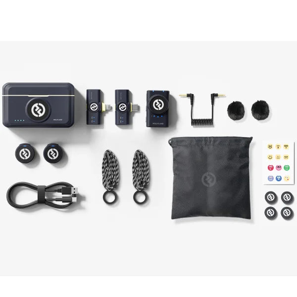 Hollyland LARK M2 DUO 2-Person Wireless Combo Microphone System (2.4 GHz, Shine Charcoal)