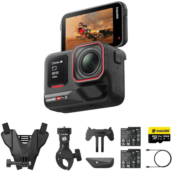 Insta360 Ace Pro 2 Action Camera Motorcycle Bundle
