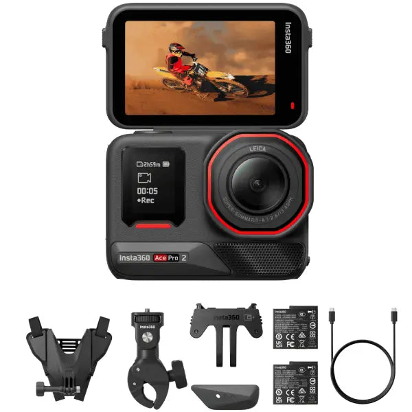 Insta360 Ace Pro 2 Action Camera Motorcycle Bundle
