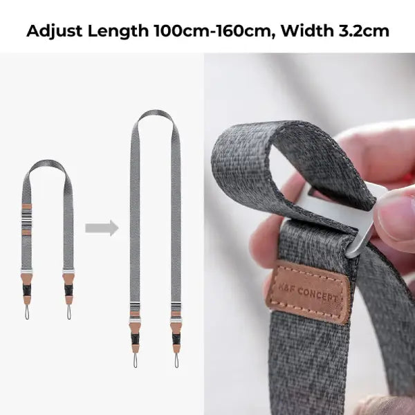 K&F Concept 32mm Camera Strap (Silver)