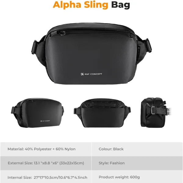 K&F Concept Alpha 10L Camera Sling Bag (Black)