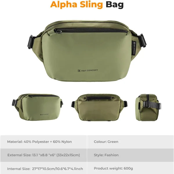K&F Concept Alpha 10L Camera Sling Bag (Green)