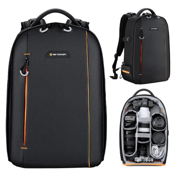 K&F Concept Classic Shooter 18L Camera Backpack (Black/Orange)
