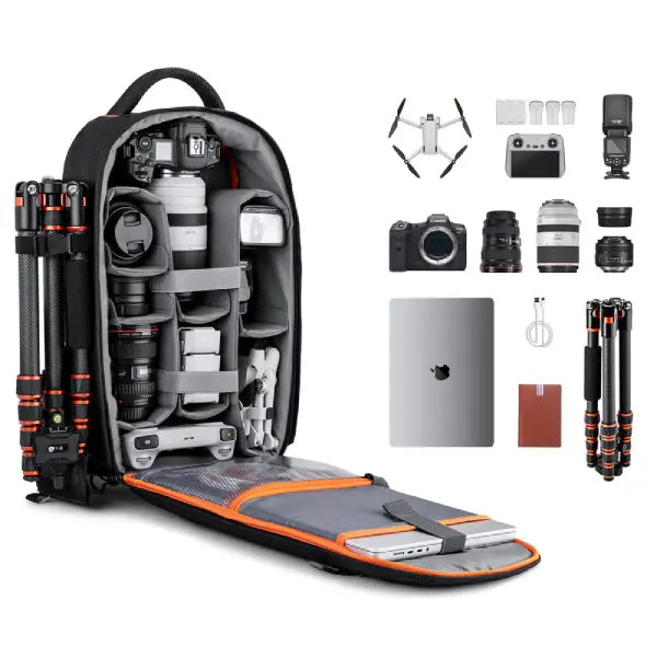 K&F Concept Classic Shooter 18L Camera Backpack (Black/Orange)