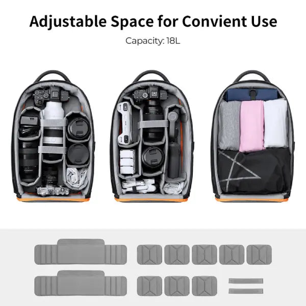 K&F Concept Classic Shooter 18L Camera Backpack (Black/Orange)