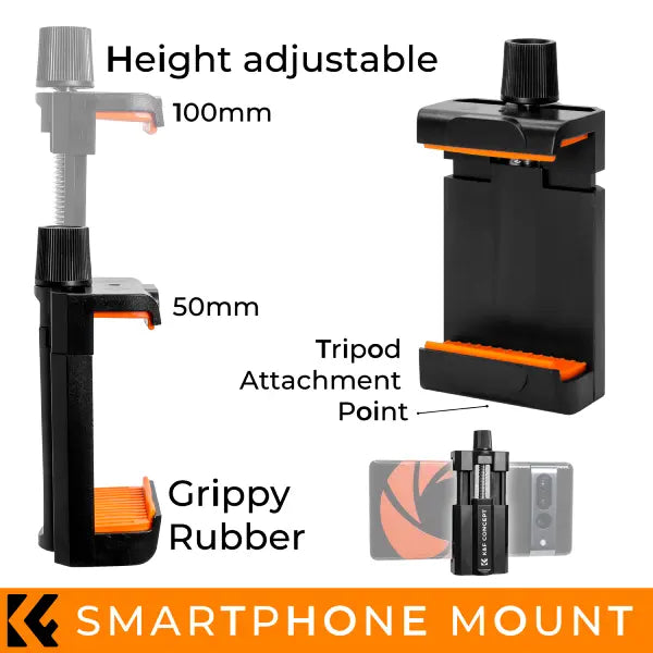 K&F Classic-Compact Aluminium Tripod with Smartphone Mount
