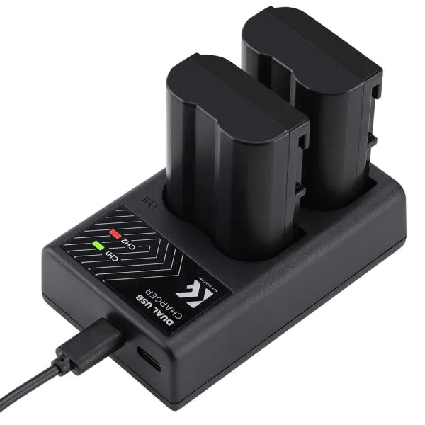 K&F Concept EN-EL15 Dual Charger Kit with 2 Batteries