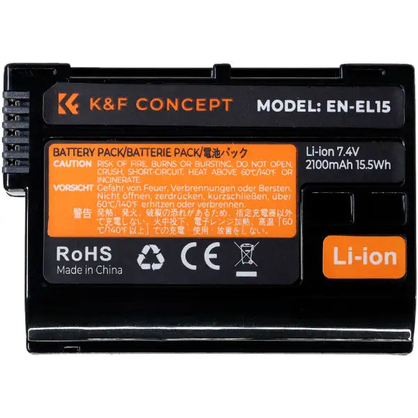 K&F Concept EN-EL15 Lithium-Ion Battery Pack (7.4V, 2100mAh)