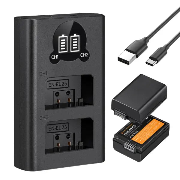 K&F Concept EN-EL25 Dual Charger Kit with 2 Batteries