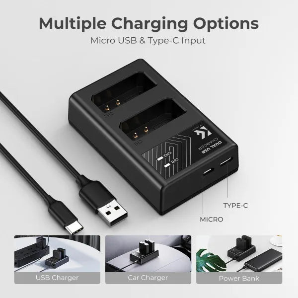 K&F Concept LP-E10 Dual Charger Kit with 2 Batteries