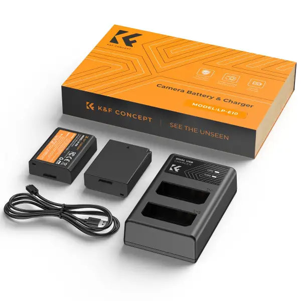 K&F Concept LP-E10 Dual Charger Kit with 2 Batteries