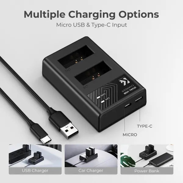 K&F Concept LP-E12 Dual Charger Kit with 2 Batteries