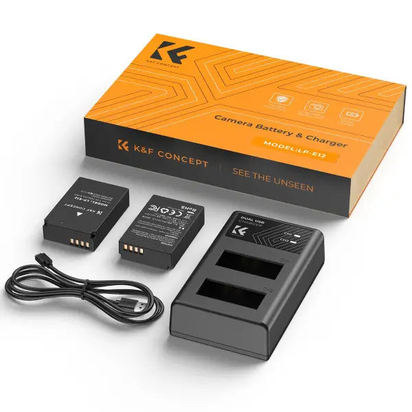 K&F Concept LP-E12 Dual Charger Kit with 2 Batteries
