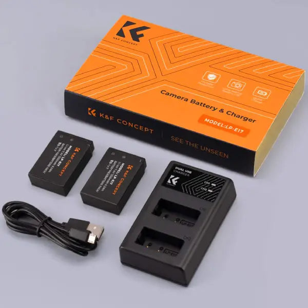 K&F Concept LP-E17 Dual Charger Kit with 2 Batteries