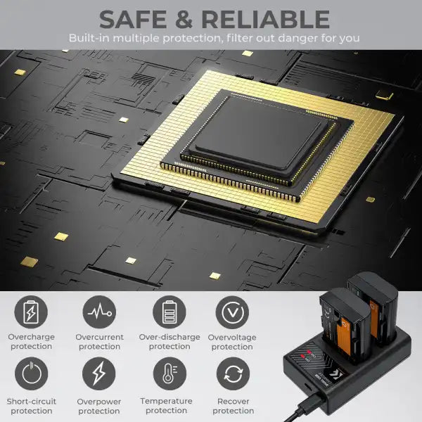 K&F Concept LP-E6NH Dual Charger Kit with 2 Batteries