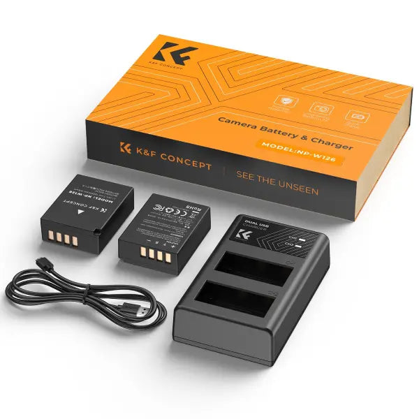 K&F Concept NP-W126 Dual Charger Kit with 2 Batteries