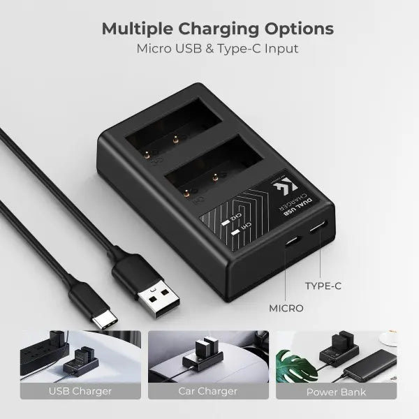 K&F Concept NP-W126 Dual Charger Kit with 2 Batteries