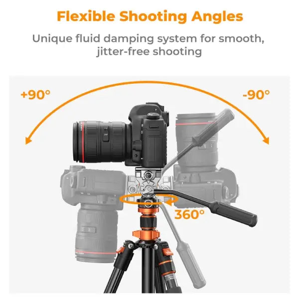 K&F Concept Omni-Director Aluminium Video Tripod with Fluid Head