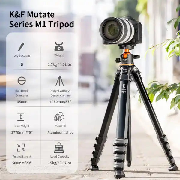 K&F Concept Pro-Traveler Tripod with 35mm Ball Head Kit