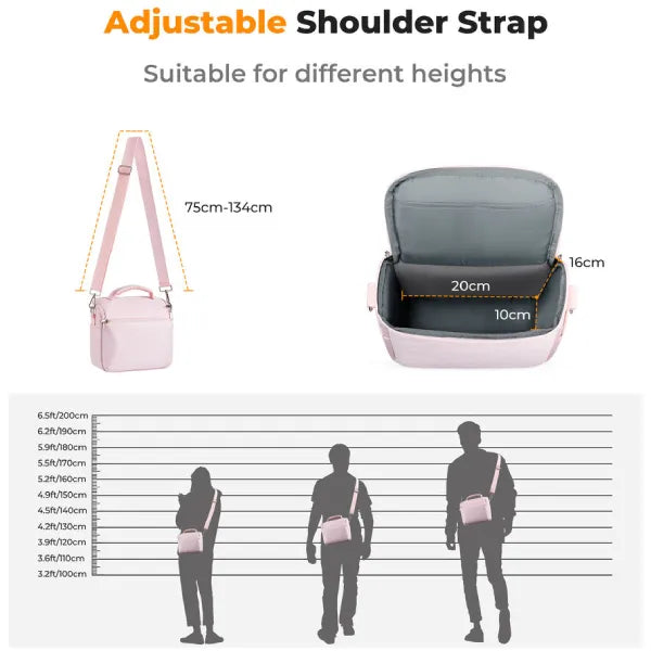K&F Concept Urban Wander Camera Shoulder Bag (Pink)