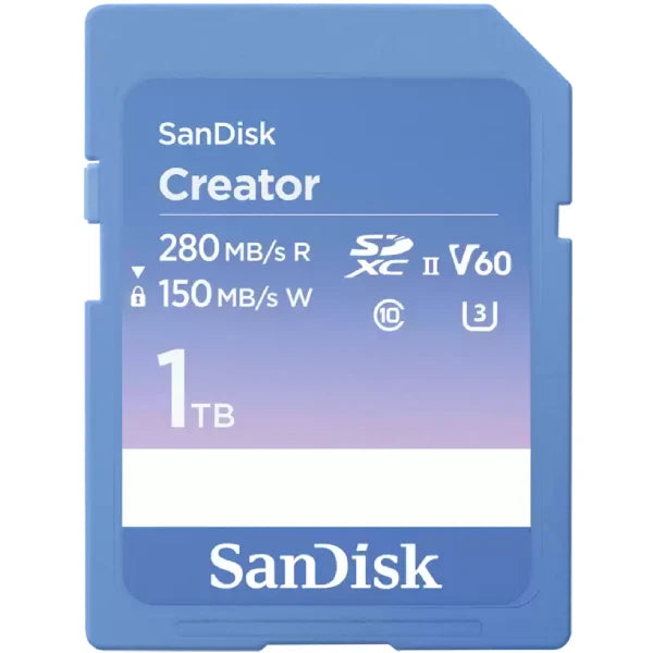SanDisk 1TB Creator Series UHS-II V60 SDXC Memory Card (280MB/s)