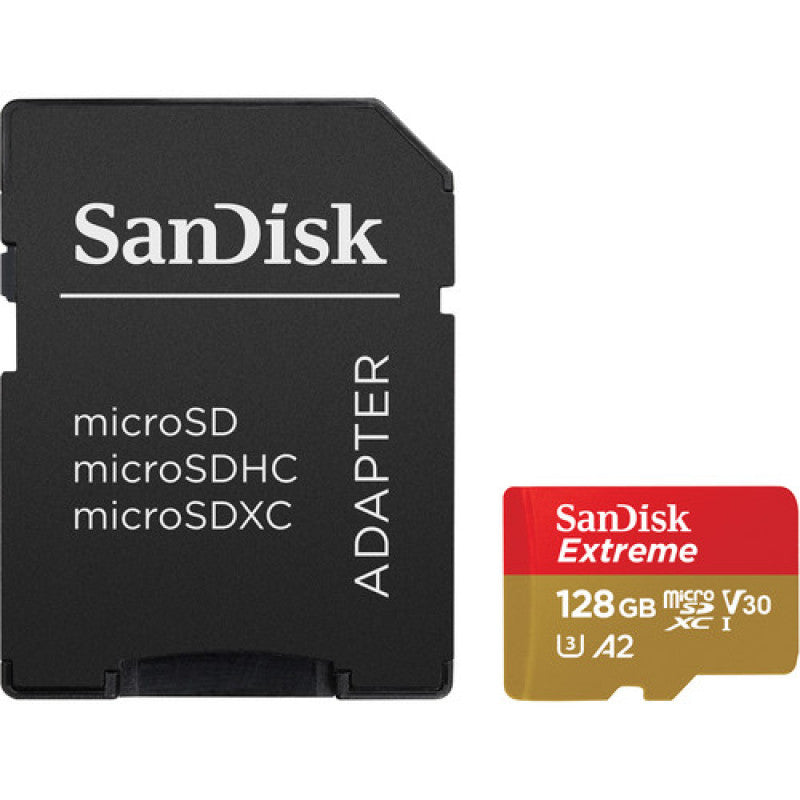 Micro SDXC Extreme 128GB (160MB/s) A2 C10 V30 UHS-I U3