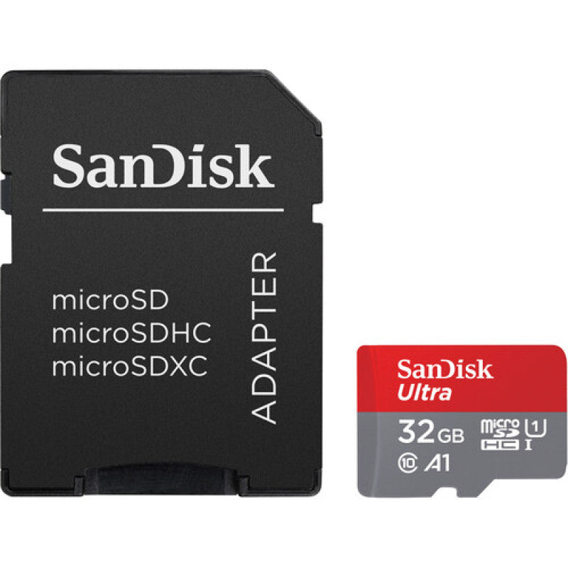 SanDisk Ultra microSDHC, 32GB, U1, C10, A1, UHS-1, 120MB/s R, 4x6, 10Y