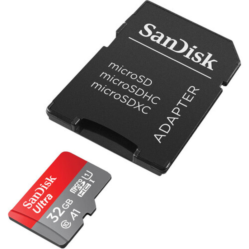 SanDisk Ultra microSDHC, 32GB, U1, C10, A1, UHS-1, 120MB/s R, 4x6, 10Y