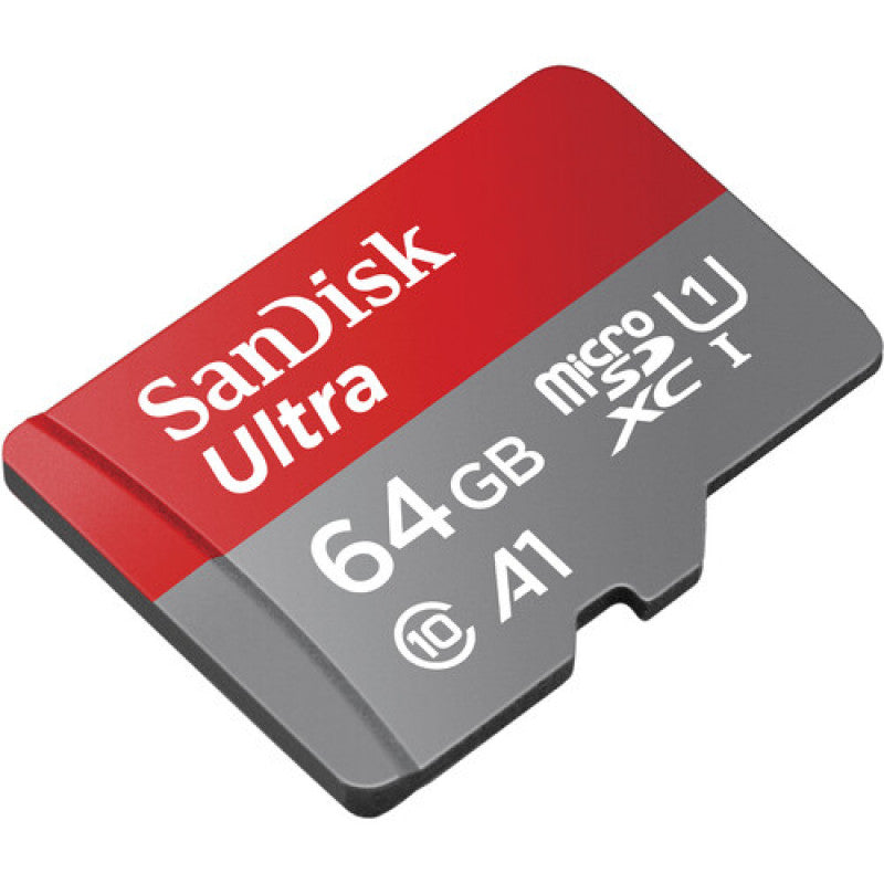 SanDisk Ultra microSDHC, 64GB, U1, C10, A1, UHS-1, 140MB/s R, 4x6, 10Y