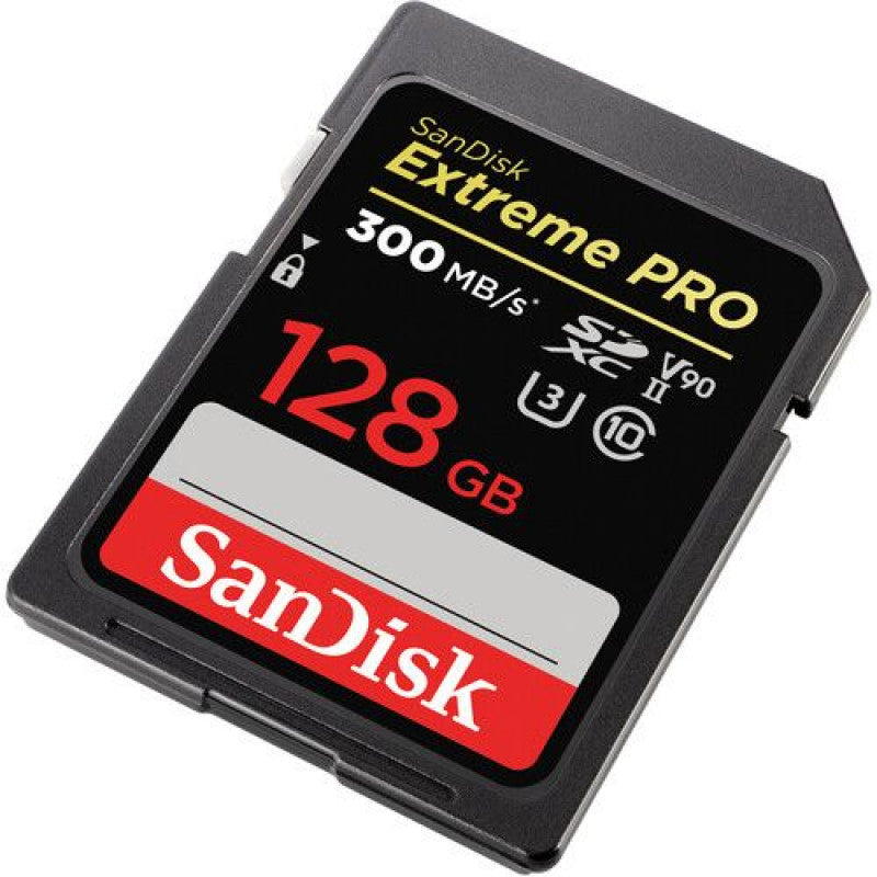 SANDISK EXTREME PRO 128GB SDXC MEMORY CARD 300MB/S, UHS-II, CLASS 10, U3, V90