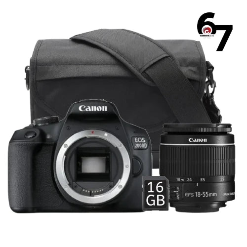 Canon EOS 2000D DSLR with EF-S 18-55mm IS II Starter Bundle