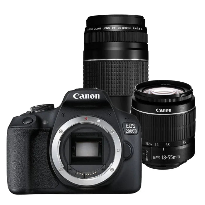 Canon EOS 2000D DSLR Camera with 18-55mm III & 75-300mm f/4-5.6 III Lenses