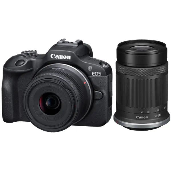 Canon EOS R100 Mirrorless Camera with 18-45mm and 55-210mm Lenses