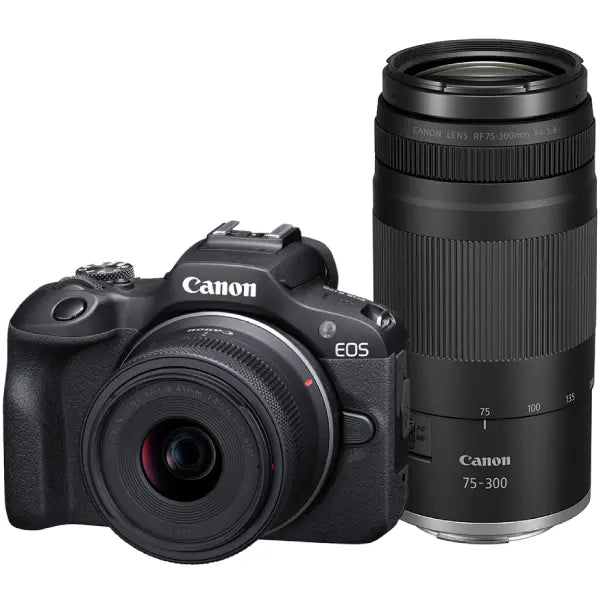 Canon EOS R100 Mirrorless Camera with 18-45mm and 75-300mm Lenses