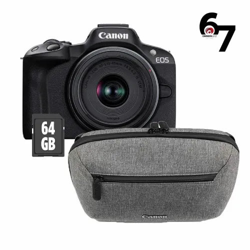 Canon EOS R50 Mirrorless Camera with RF-S 18-45mm IS STM Lens (Travel Kit)