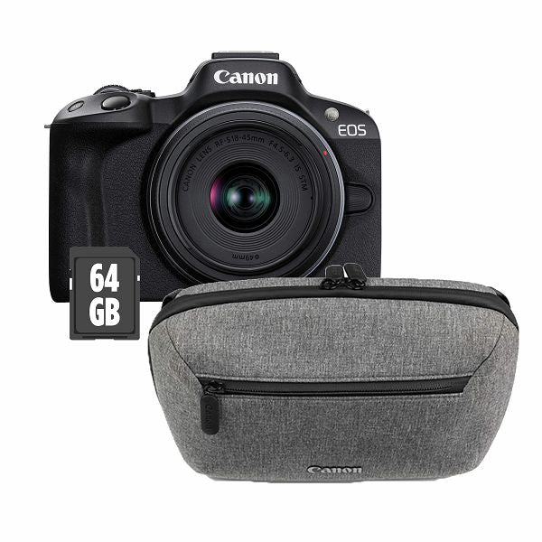 Canon EOS R50 Mirrorless Camera with RF-S 18-45mm IS STM Lens (Travel Kit)