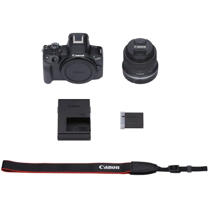 Canon EOS R50 Mirrorless Camera with RF-S 18-45mm IS STM Lens (Black)