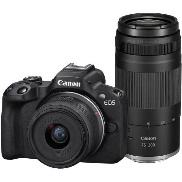 Canon EOS R50 Mirrorless Camera with 18-45mm and 75-300mm Lenses