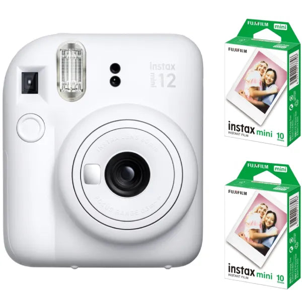 Fujifilm Instax Mini 12 Instant Film Camera Combo (Clay White)