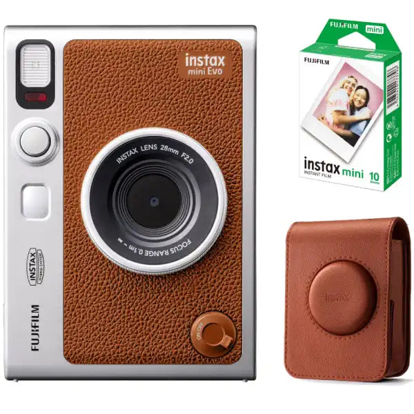 Fujifilm Instax Mini Evo Hybrid Instant Camera Kit (Brown)
