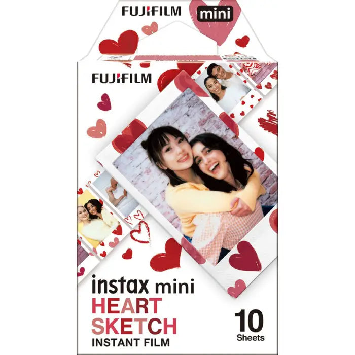 Fujifilm Instax Mini Heart Sketch Instant Film (10 Sheets)