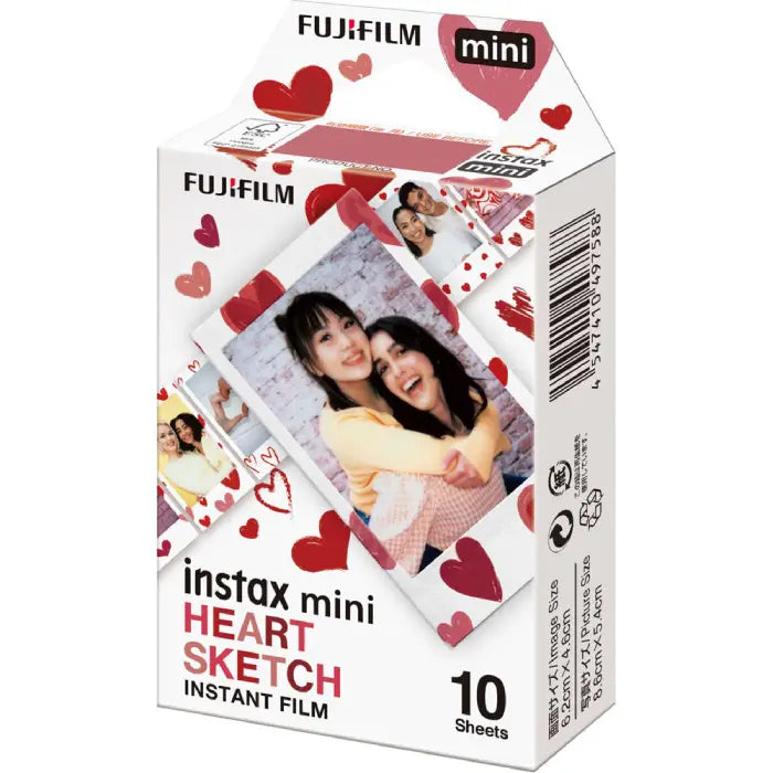 Fujifilm Instax Mini Heart Sketch Instant Film (10 Sheets)