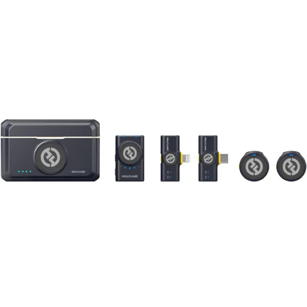 Hollyland LARK M2 DUO 2-Person Wireless Combo Microphone System (2.4 GHz, Shine Charcoal)