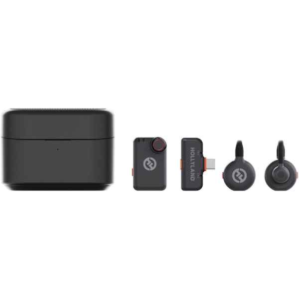 Hollyland LARK M2S Mini Combo 2-Person Wireless Microphone System for Cameras and Mobile Devices (2.4 GHz, Space Gray)